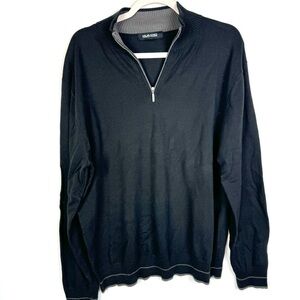 Murano Mens Black Knit Half Zip Sweater Size Large